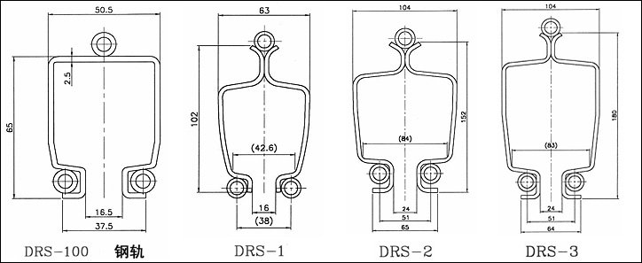 DRS型鋼軌軌道結構尺寸圖片 DRS型鋼軌軌道結構尺寸圖片