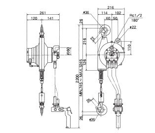 AH型氣動葫蘆尺寸圖 AH型氣動葫蘆尺寸圖